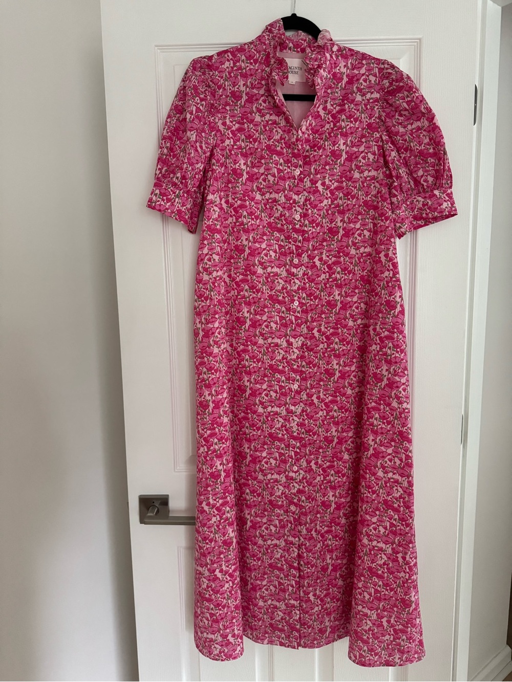 Hyacinth House Pink Poppies Floral Louisa Maxi Dress